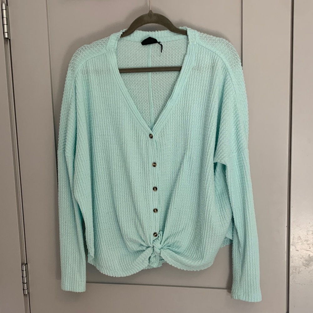 Urban Outfitters Mint Green Button-Up Sweater Size Small EUC
